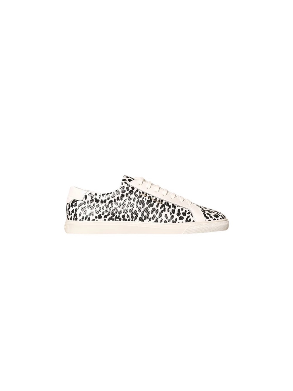 Saint Laurent Black-and-White Leopard Print Low-Top Sneakers